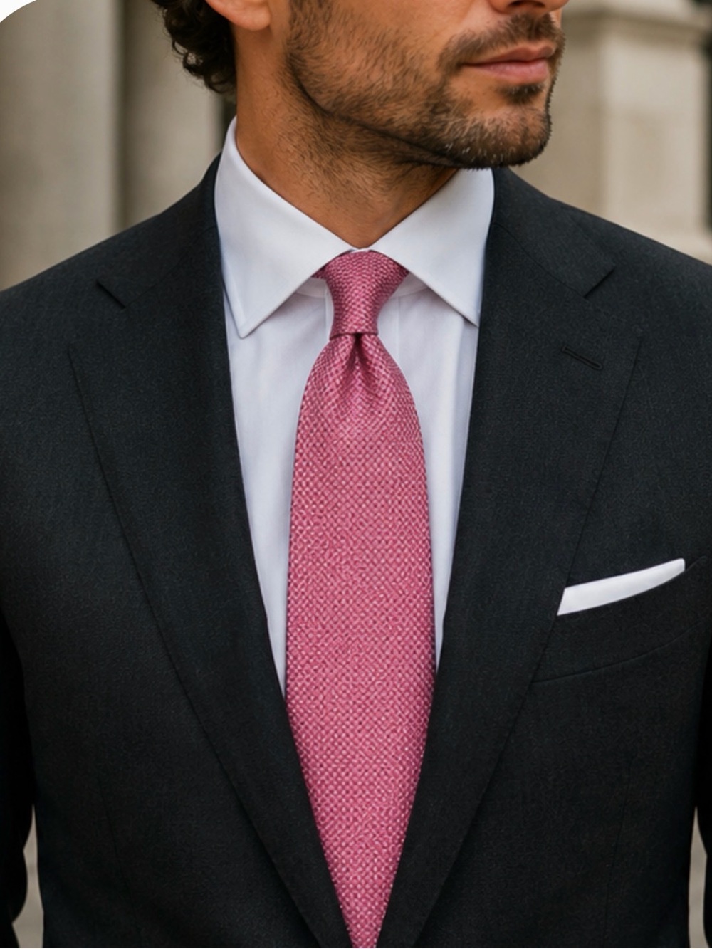 Brioni Pink Textured Silk Tie Handmade in Italy Luxury Designer Necktie - Picture 3 of 11